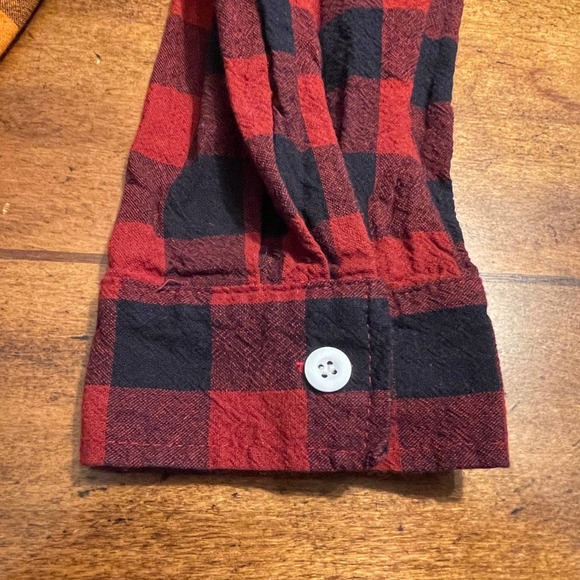 Mixed Plaid Flannel Hooded Long Sleeve Mens MEDIUM 1527:S1398 - Picture 5 of 9